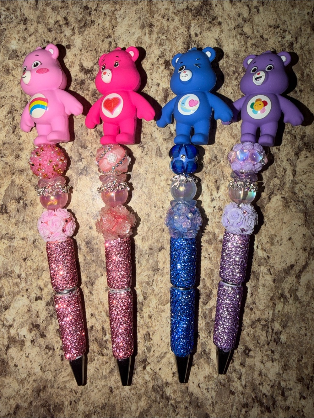 Care Bear beaded pen